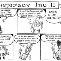 Gado carton on conspiracies around Corona Virus